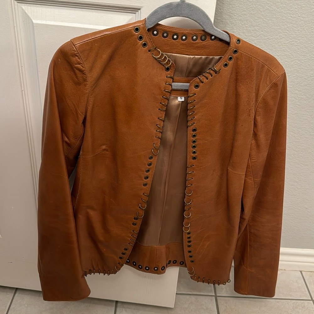 A brown leather jacket